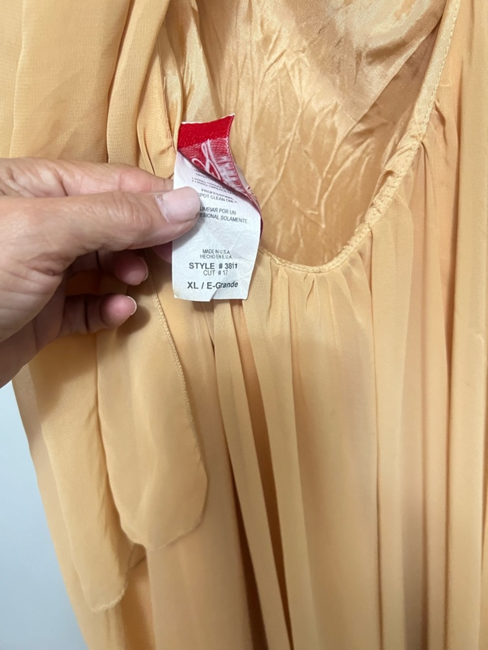 Peach Chiffon Flowing Maxi Dress